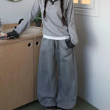 Steel Belt Fleece-lined Wide Training Pants