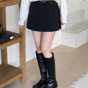 Winter Wool A-line Mini Skirt