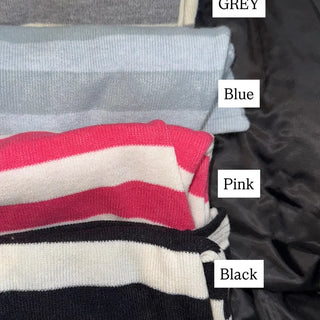 KNIT Striped Halterneck Sleeveless Top with Built-in Cap