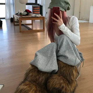 Fake fur boots
