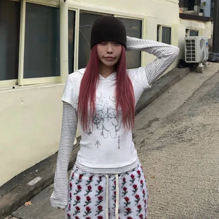 Flower fleece pants