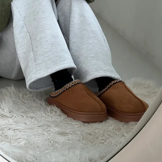 Bebe Suede Sheepskin UGG Mule Boots Indoor Shoes