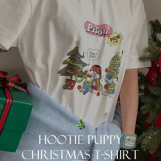 Hoti Puppy Christmas Oversized Short Sleeve T-shirt