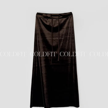 Velvet maxi skirt