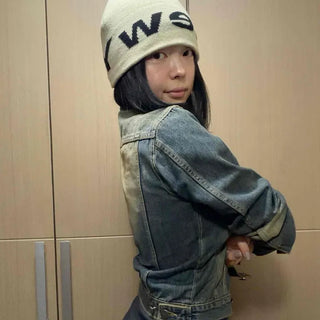 Slim Fit Light Denim Jacket with Adjustable Waist Strap