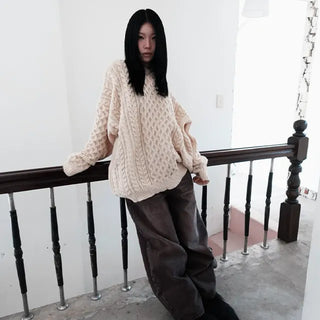 CABLE OVER KNIT (2 COLOR)