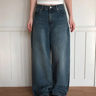 Krong Classic Straight Wash Wide Denim Pants