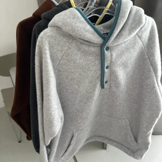 Oku Color Block Snap Hood Fleece