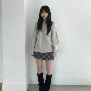 Brin Asymmetrical Shoulder Knit (3 colors)