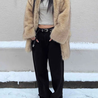 Modern Chic High-Waisted Wide Cotton Slacks