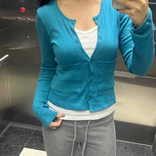Basic Snap Slim Fit Knit Cardigan