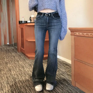 Corrose Stitch Washed Denim Bootcut Pants