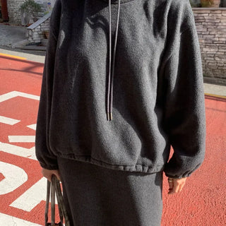 Fleece Sweatshirt Mock High-Neck Turtleneck Fleece