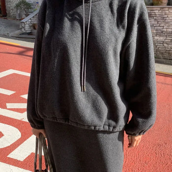 Fleece Sweatshirt Mock High-Neck Turtleneck Fleece