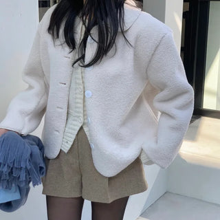 Fluff Collar Sherpa Shearling Jacket