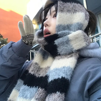 Chloe Unisex Vintage Striped Wool Scarf (3 colors)