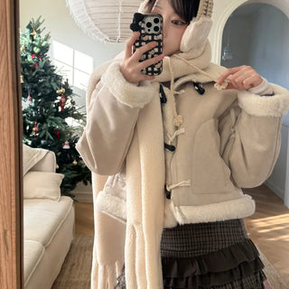 Macchiato knitted fluffy earmuffs