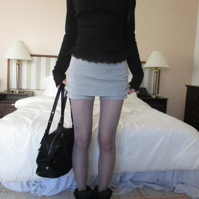 Elastic waistband mini skirt pants (2 colors)