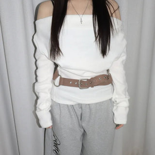 WINTER LOHA Drape Off-Shoulder