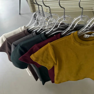Bake Cap Sleeve Slim Fleece Peach Short Sleeve Tee