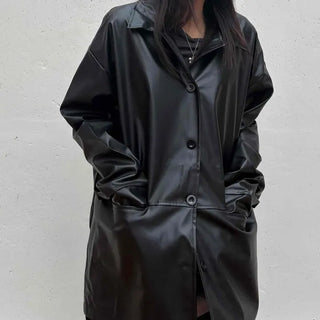 Basic Quilted Faux Leather Coach Jacket
