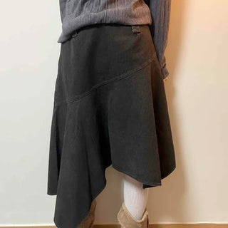 Ascentric Cotton Cut-out Asymmetrical Flare Skirt