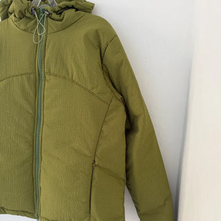 Off-White Fine Check High-Neck Hooded Padded Jacket