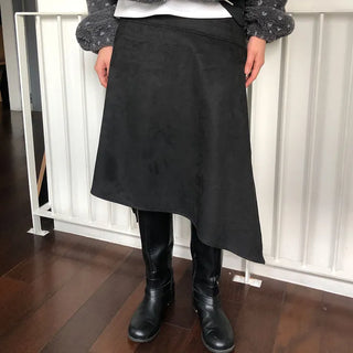 Asymmetrical Suede Skirt