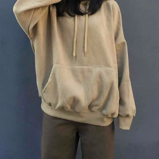 Daily Loose Fit Balloon Sleeve Fleece Hoodie