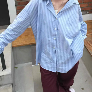 Soft Cozy Fit Loose Collar Long Shirt