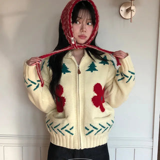 Buddy Jacquard Knit Zip-up