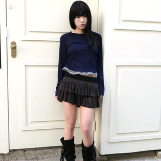 stripe mini skirt