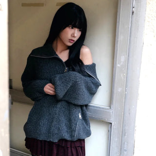 knit zip up