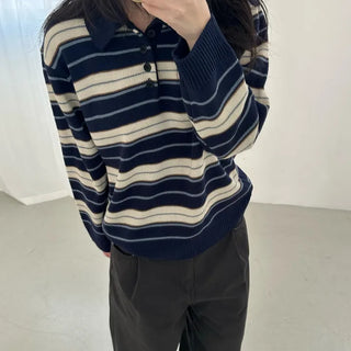 [Unisex] Collared Stripe Knit (3 colors)