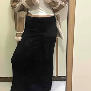 Cozy Elastic Straight Maxi Skirt