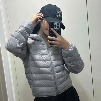 Minimal Slim Fit Lightweight Down Cropped Padded Jacket