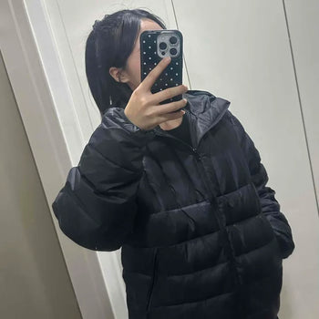Puff Volume Hooded Cropped Balloon Fit Short Padded Jacket