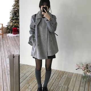 High-neck double coat (2 colors)