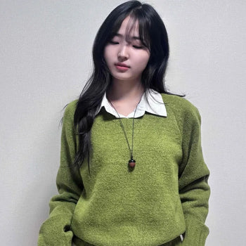 V-neck Loose Fit Casual Wool Knit