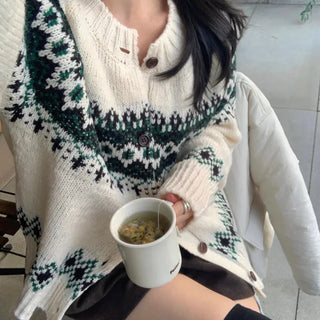 Mayel Nordic Loose Fit Knit Cardigan