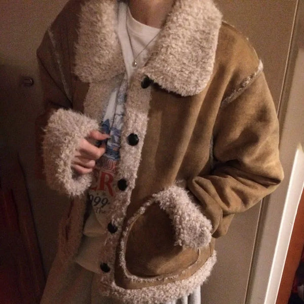 Verity collar fur shearling jacket