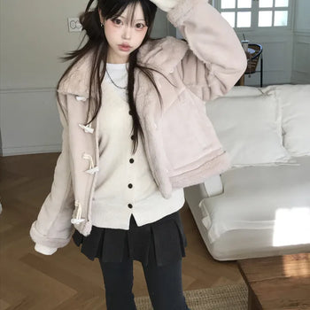 Meloni Tteokbokki Crop Fur Shearling Jacket (3 colors)