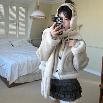 Latte Vintage Mixed Check Tiered Mini Skirt