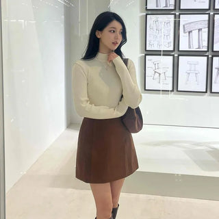 Soft Turtleneck Slim Fit Ribbed Knit