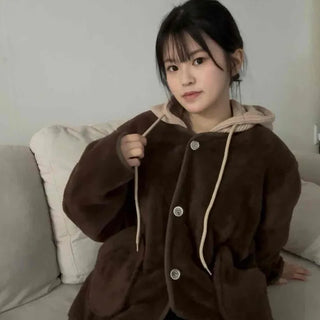 Vintage Hooded Suede Oversized Coach Jumper