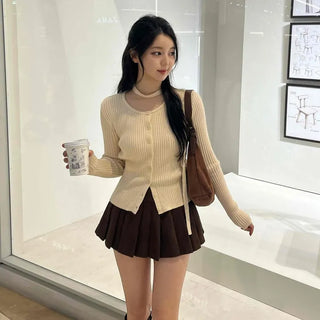 Delicate Fit Ribbed Cropped Knit Cardigan