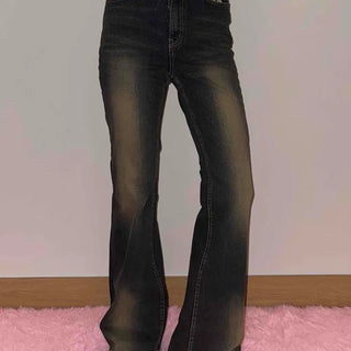 Vintage washed bootcut denim pants