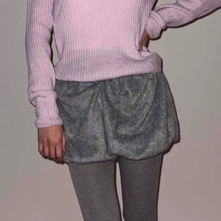 Balloon Fit Fleece Elastic Waist Pumpkin Shorts
