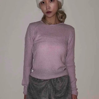 Mohair Daily Casual Ribbed Knit