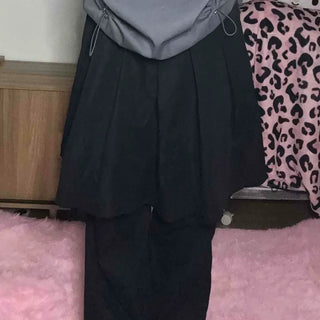 Pleated Skirt Layered Bootcut Pants